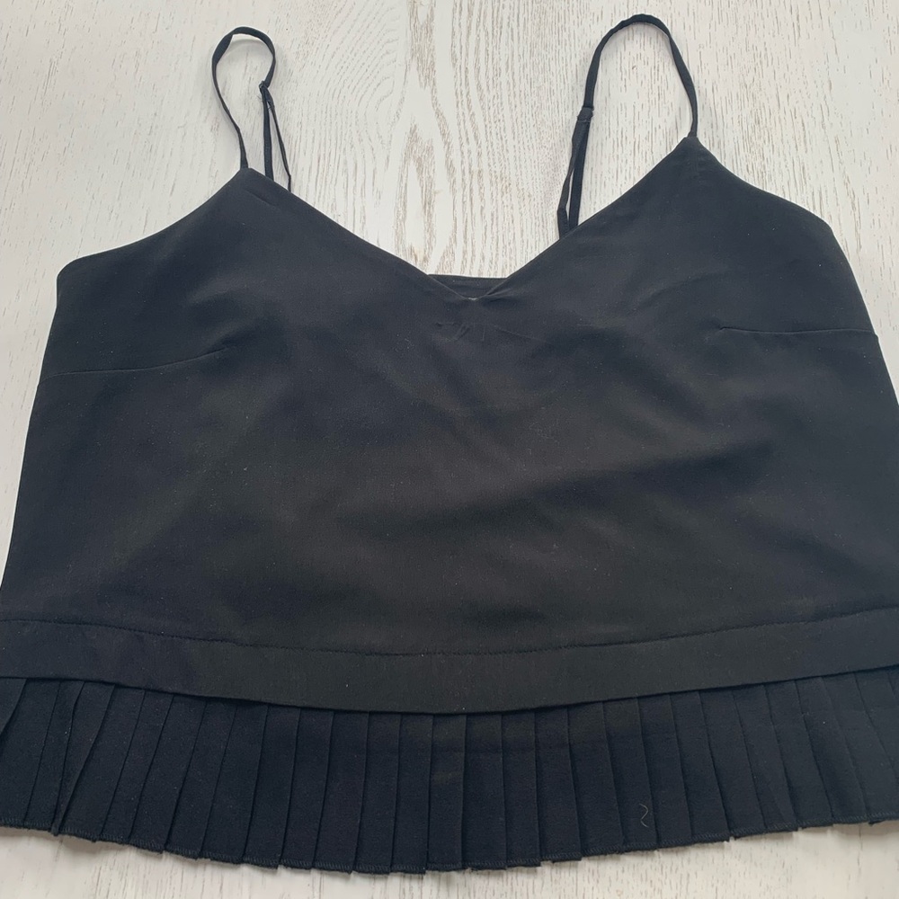 French Connection Black Camisole with Pleated Hem